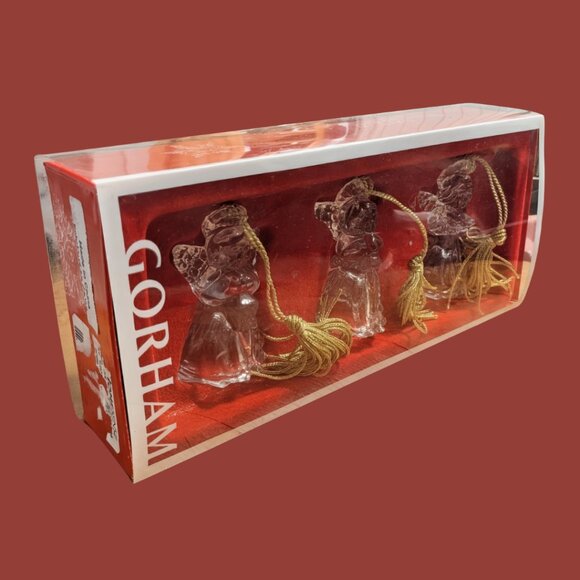 Gorham Crystal Angel Ornaments (Set of 3, Boxed) - Picture 2 of 3